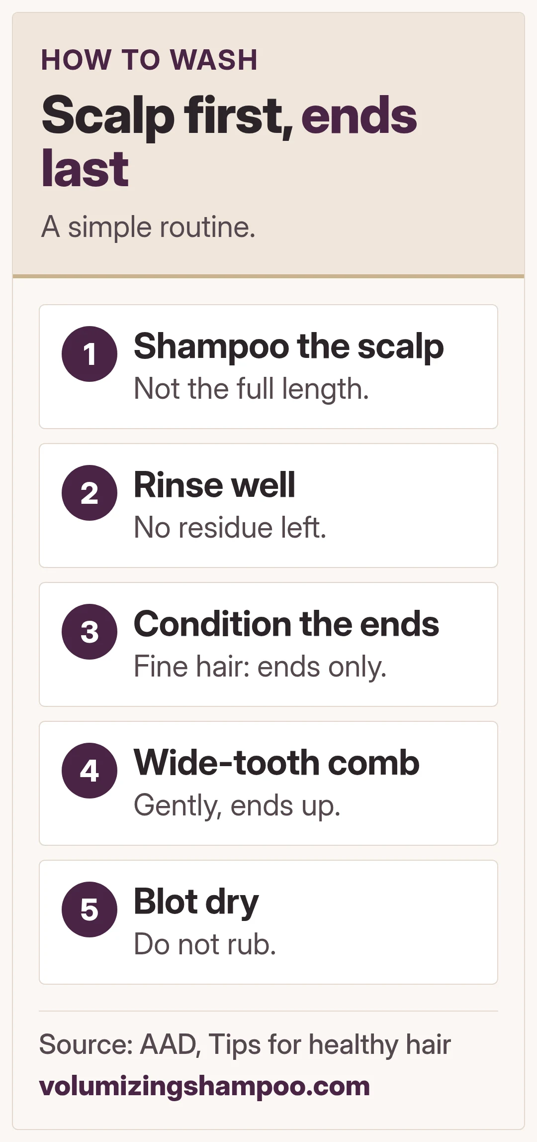 Scalp first, ends last. A simple routine.