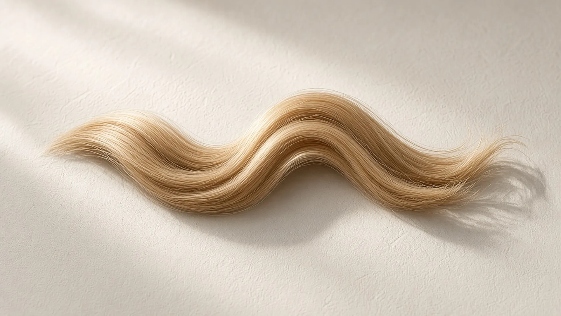 A loose wave of fine hair on plaster