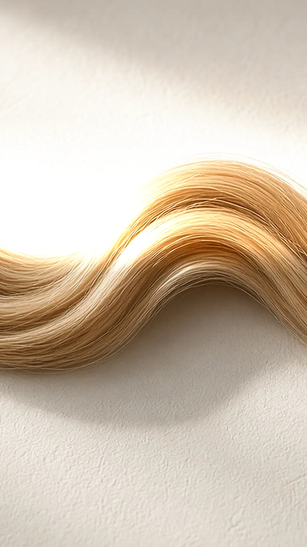 A loose wave of fine hair on plaster